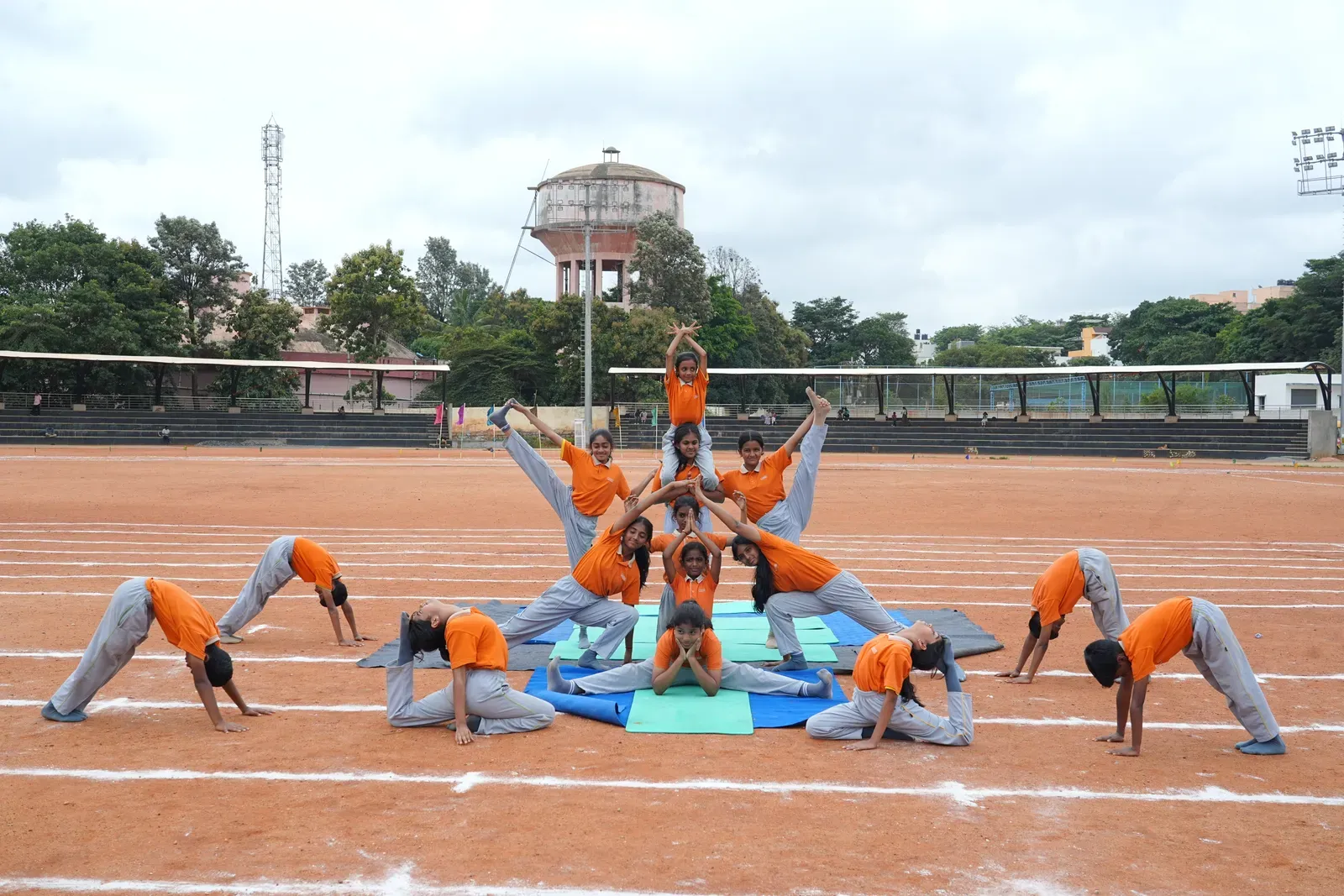 Students practising yoga on International Yoga Day, photo 8 of 8
